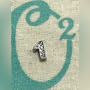 Origami Owl Living Lockets HTF Retired Crystal Number 1 Floating Charm
